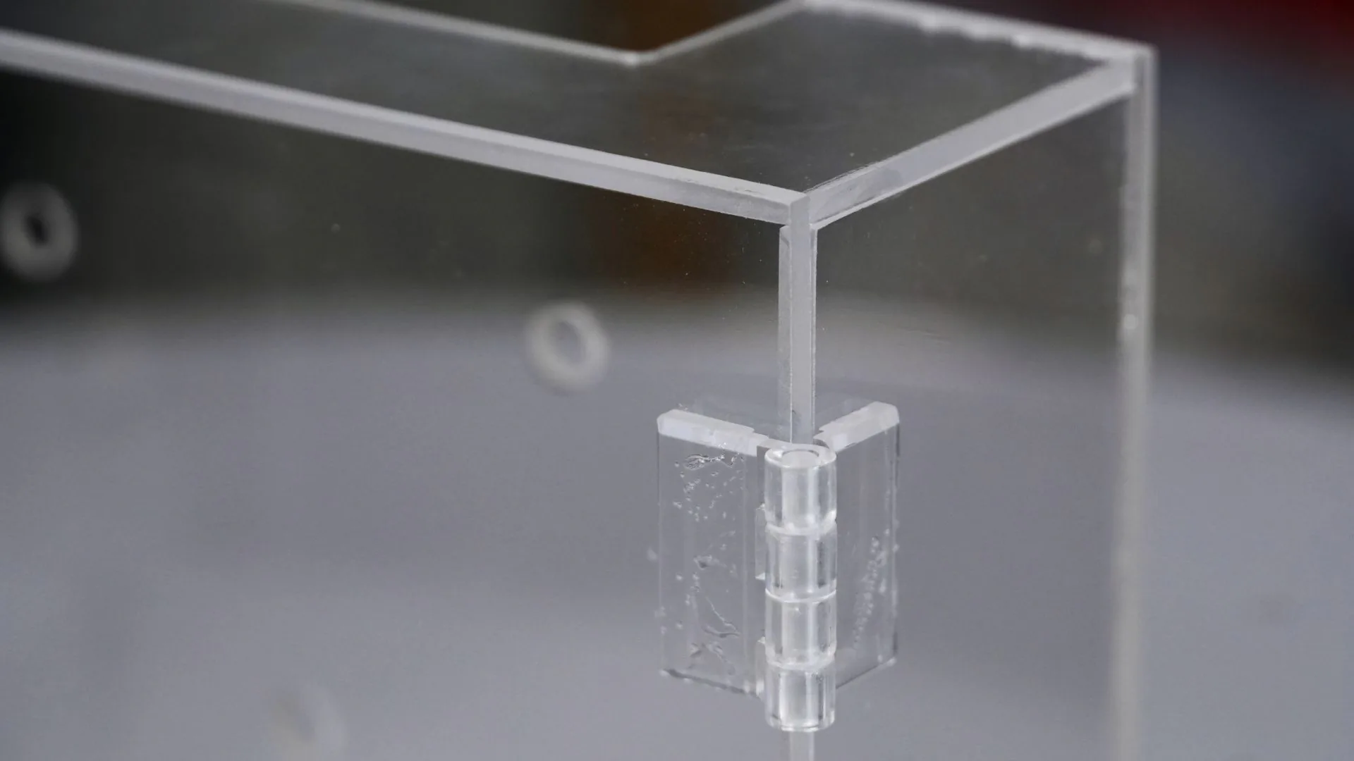 Caja acrílica de seguridad 9 Bisagra transparente de la caja acrílica para reloj biométrico.